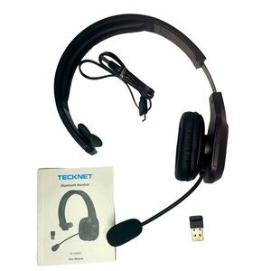 TECKNET Trucker Bluetooth Headset w Microphone Noise Canceling Wireless Headset